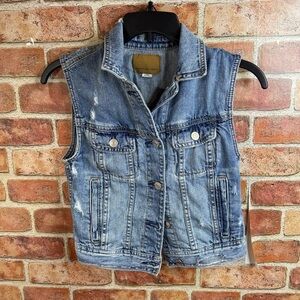 American Eagle Outfitters Blue Denim Vest